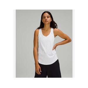 Lululemon Womens Love Tank II Stripe Black White 6 Athleisure Workout Running